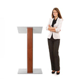 Y5 Lectern - Sturdy Wood & Metal, Optional Wheels & Cross