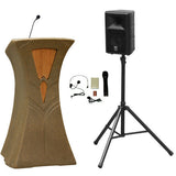 The Traveler Freedom Lectern - Wireless Speaker & Microphones Beige Granite No