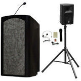 Wireless Podium Package - Classic Freedom Speaker & Mics Black No Logo