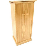 Elegant Oak Lectern with Cross by Executive Wood
