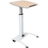 Pneumatic Height Adjustable Lectern and Tilting Table Top Stand Light Wood