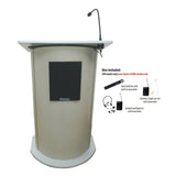 Contemporary Curved Panel Lectern with Wireless-Sound by JY Sound