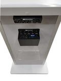 Contemporary Flat Panel Lectern with Internal Speaker and Wireless-Mic
