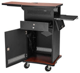 Multi-functional AV Cart Black Steel Locking Drawer Cabinet