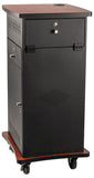 Multi-functional AV Cart Black Steel Locking Drawer Cabinet