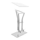 DT Ergo Lectern - Brush Aluminum and Acrylic Surface