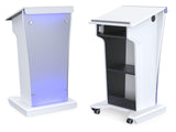 Modern Wood and Acrylic Lectern with LED Lights