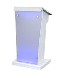 Modern Wood and Acrylic Lectern with LED Lights