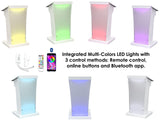 Modern Wood and Acrylic Lectern with LED Lights