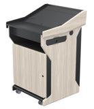 Mobile Presentation Lectern with Pullout Shelf