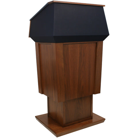Adjustable Height Lectern - Patriot Solid Hardwood With Fabric Top - Buy Online at PodiumStop.com