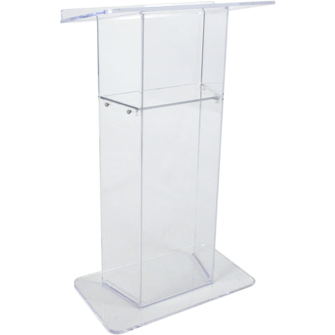 Clear "Wing" Acrylic Lectern with Shelf - Amplivox SN3050 - Buy Online at PodiumStop.com