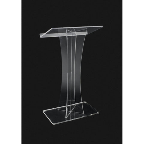 X Cross Style Acrylic Lectern - Clear, Frosted, Smoke, or Custom - Buy Online at PodiumStop.com