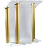 Large Acrylic Pulpit with Anodized Aluminum Sides - Buy Online at PodiumStop.com