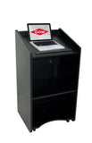 DIGITAL SIGNAGE VISIONARY II LECTERN Black Laminate Amplivox