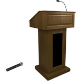 Victoria Classic Lectern in Solid Wood - Wireless Sound Walnut Hardwood Amplivox