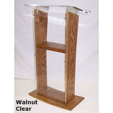 H Style Acrylic Lectern with Wood Panels & Shelf - Buy Online at PodiumStop.com